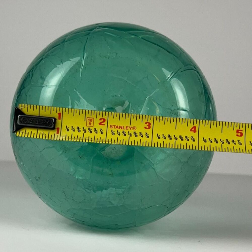 Vintage Blenko #37 Sea Green Crackle Glass Decanter Round Base Rough Pontil MCM - Picture 7 of 11